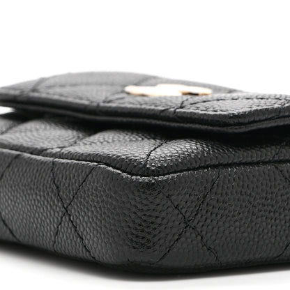 Chanel Caviar Quilted Mini Pearl On Top Coin Purse With Chain Black 11 of 11