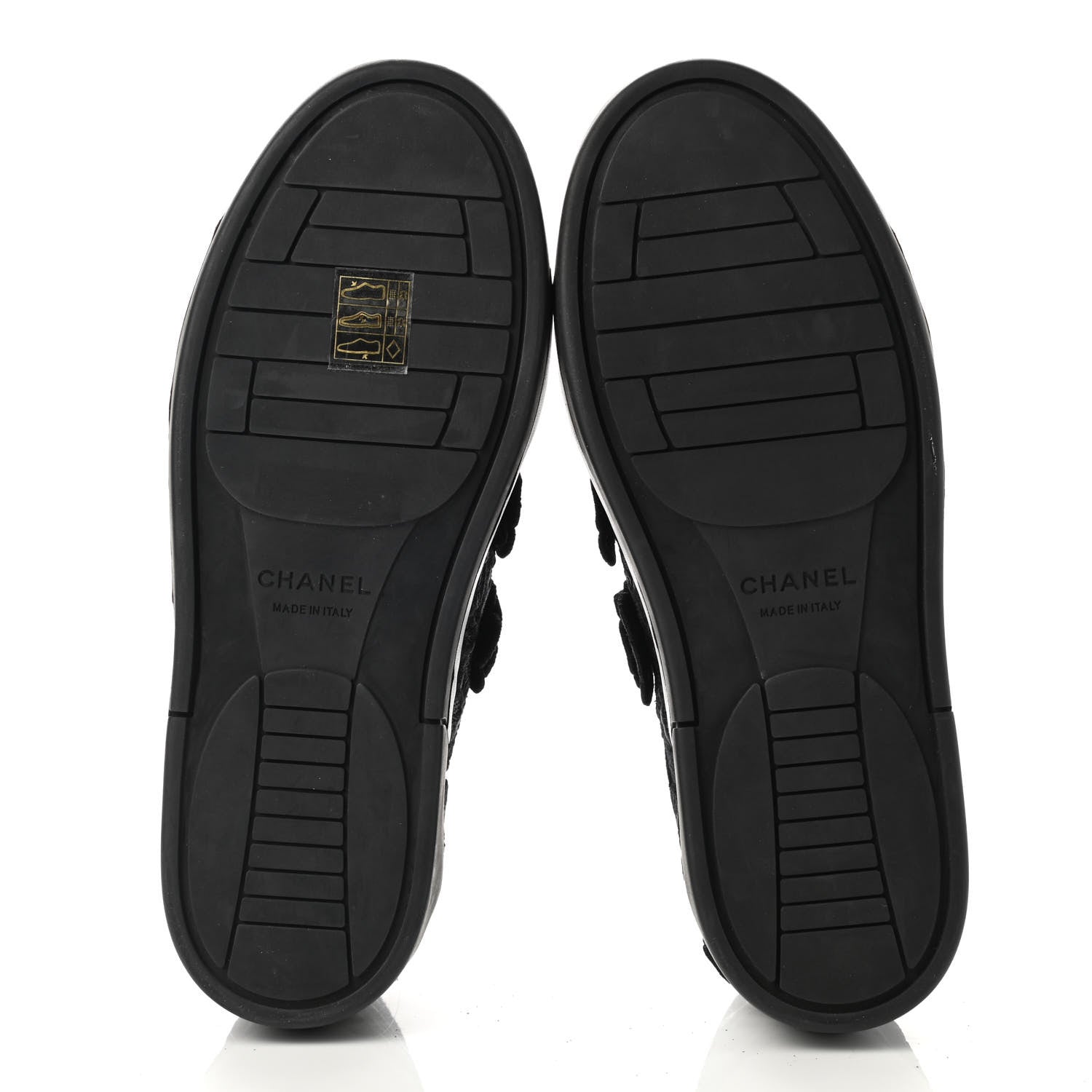 Chanel Suede Embroidered Flower Sneakers 36 Black 5 of 7