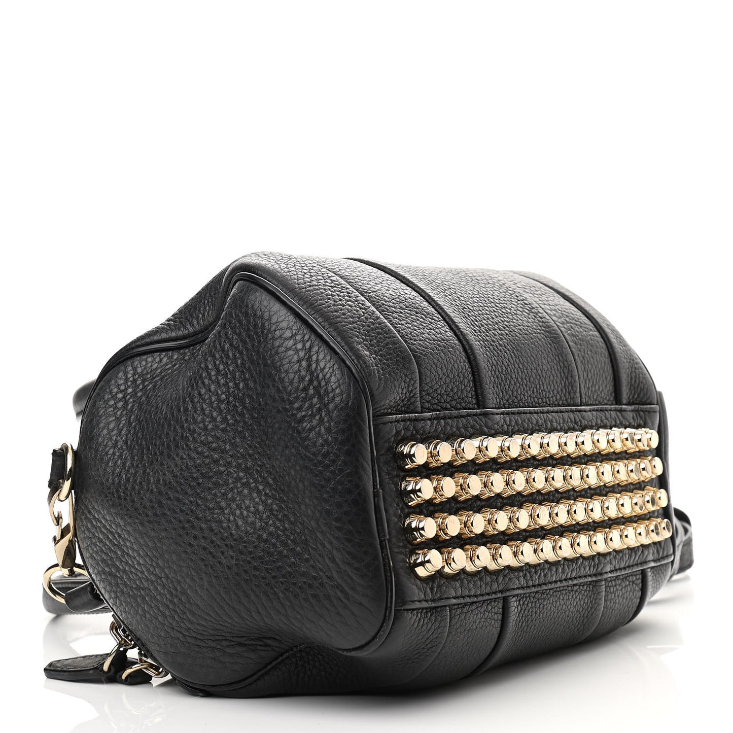 Pebbled Lambskin Mini Rockie Black Gold Hardware