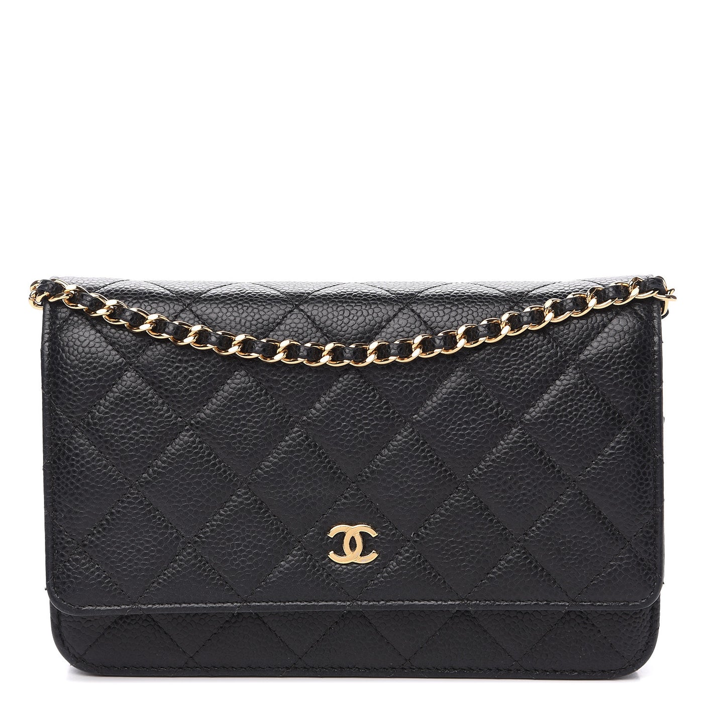 Caviar Quilted Wallet On Chain WOC Black