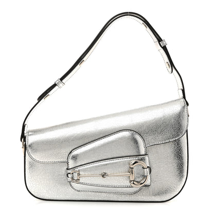 Gucci Metallic Demetra Small Horsebit 1955 Asymmetric Shoulder Bag Silver 1 of 12