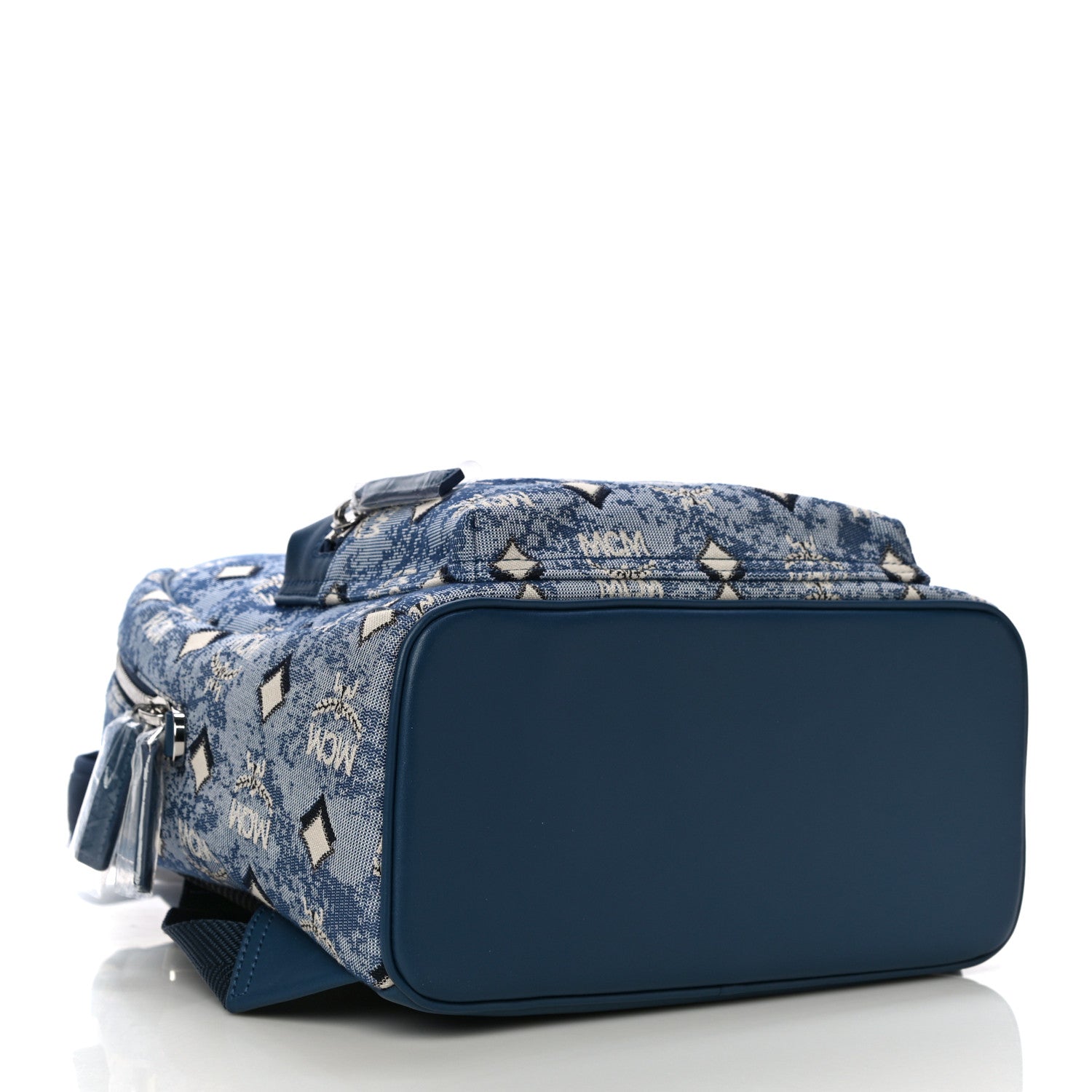 MCM Jacquard Monogram Small Backpack Blue 4 of 9