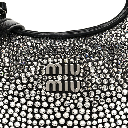 Miu Miu Crystal Silk Starlight Mini Wander Hobo Black 8 of 10