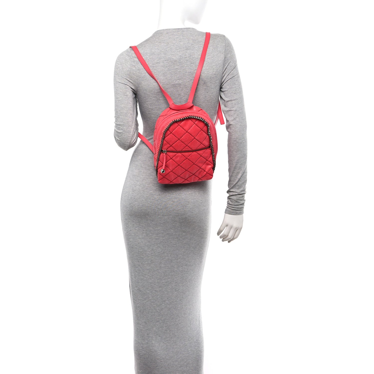 Stella McCartney Shaggy Deer Quilted Mini Falabella Backpack Pink Fluo 2 of 9