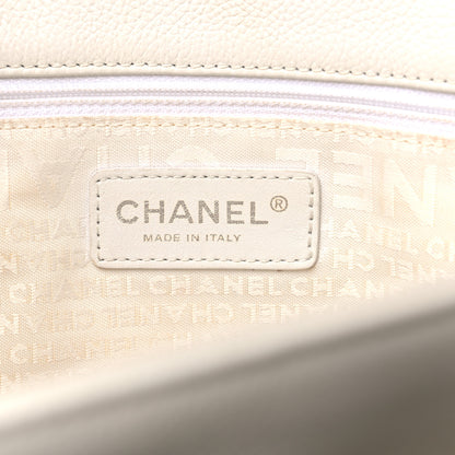 Chanel Calfskin Mademoiselle Lock Cerf Executive Shopper Tote White 6 of 22