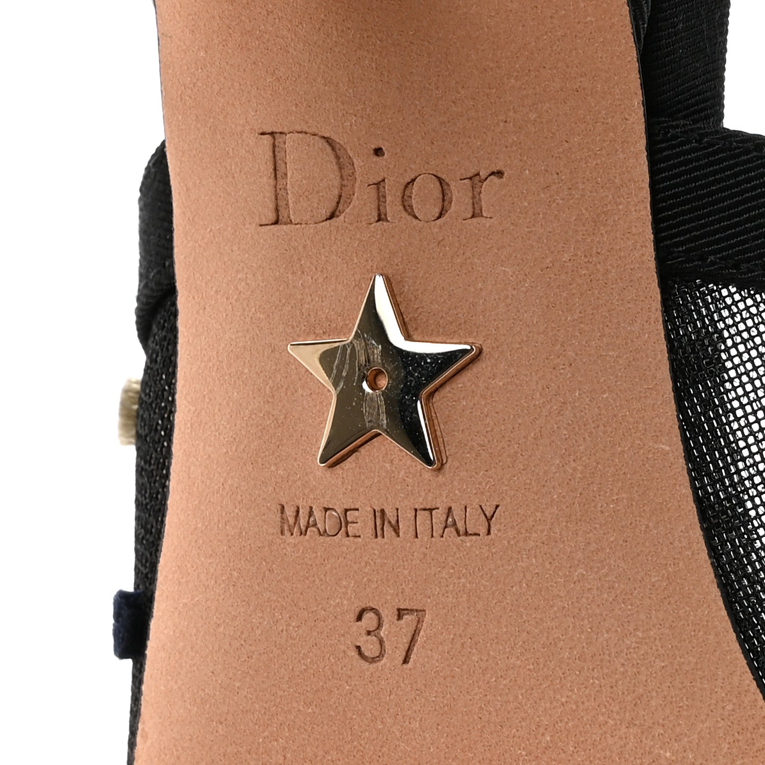 Christian Dior Mesh Ribbon Velvet Mini Dot J'Adior Slingback 65mm Pumps 37 Black Multicolor 7 of 10