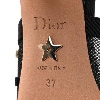 Christian Dior Mesh Ribbon Velvet Mini Dot J'Adior Slingback 65mm Pumps 37 Black Multicolor 7 of 10
