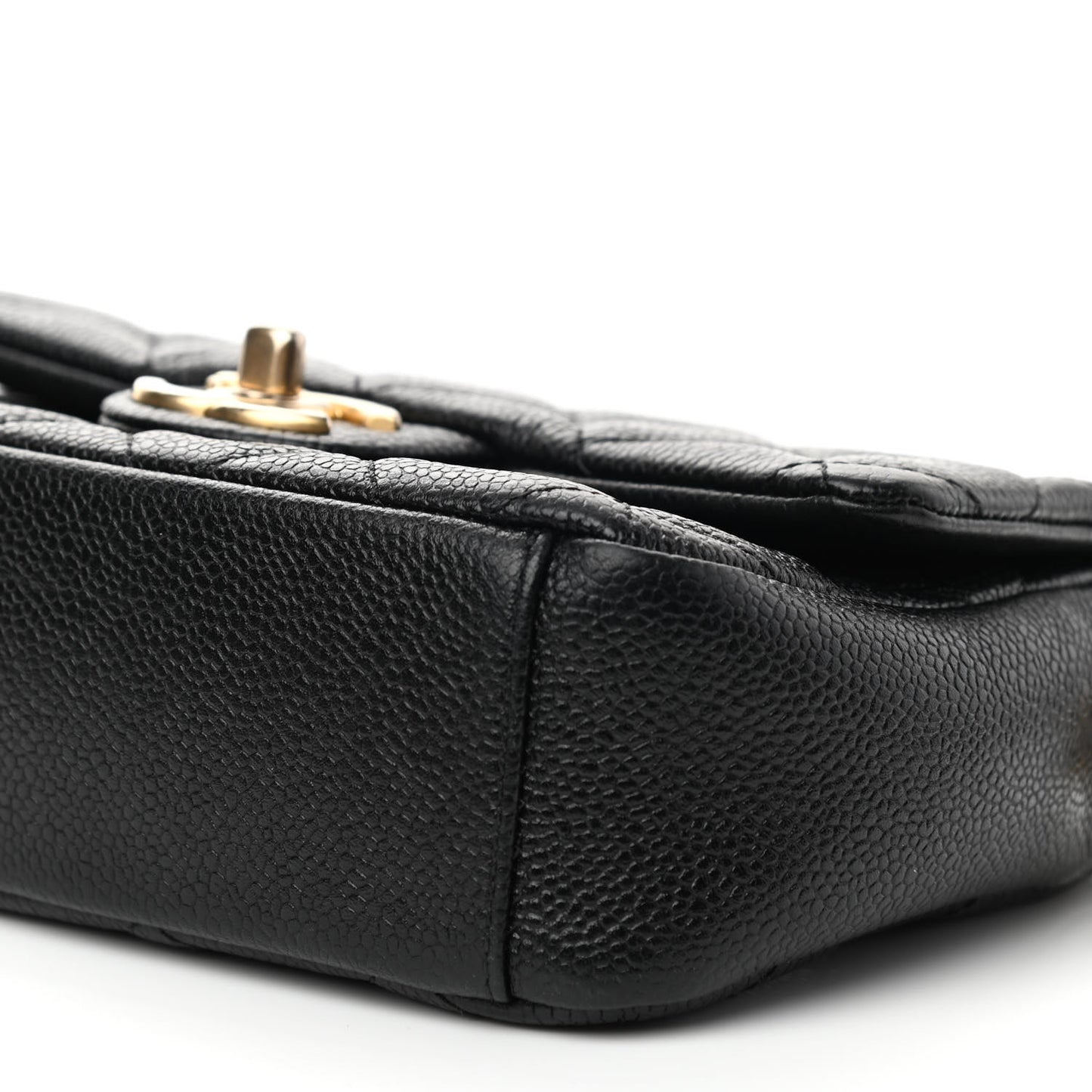 Caviar Quilted Mini Chain Soul Flap Black