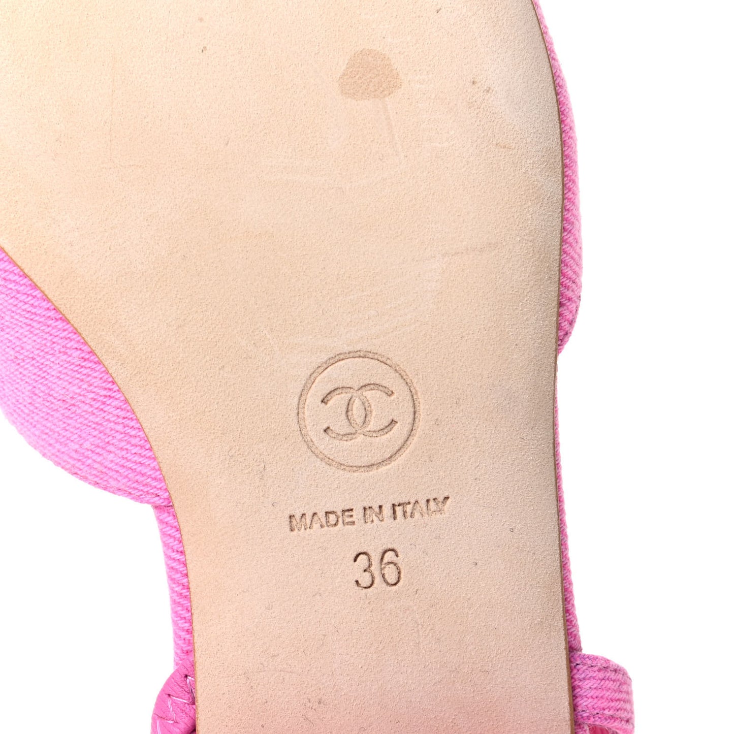 Denim Cap Toe CC Slingback Flats 36 Neon Pink