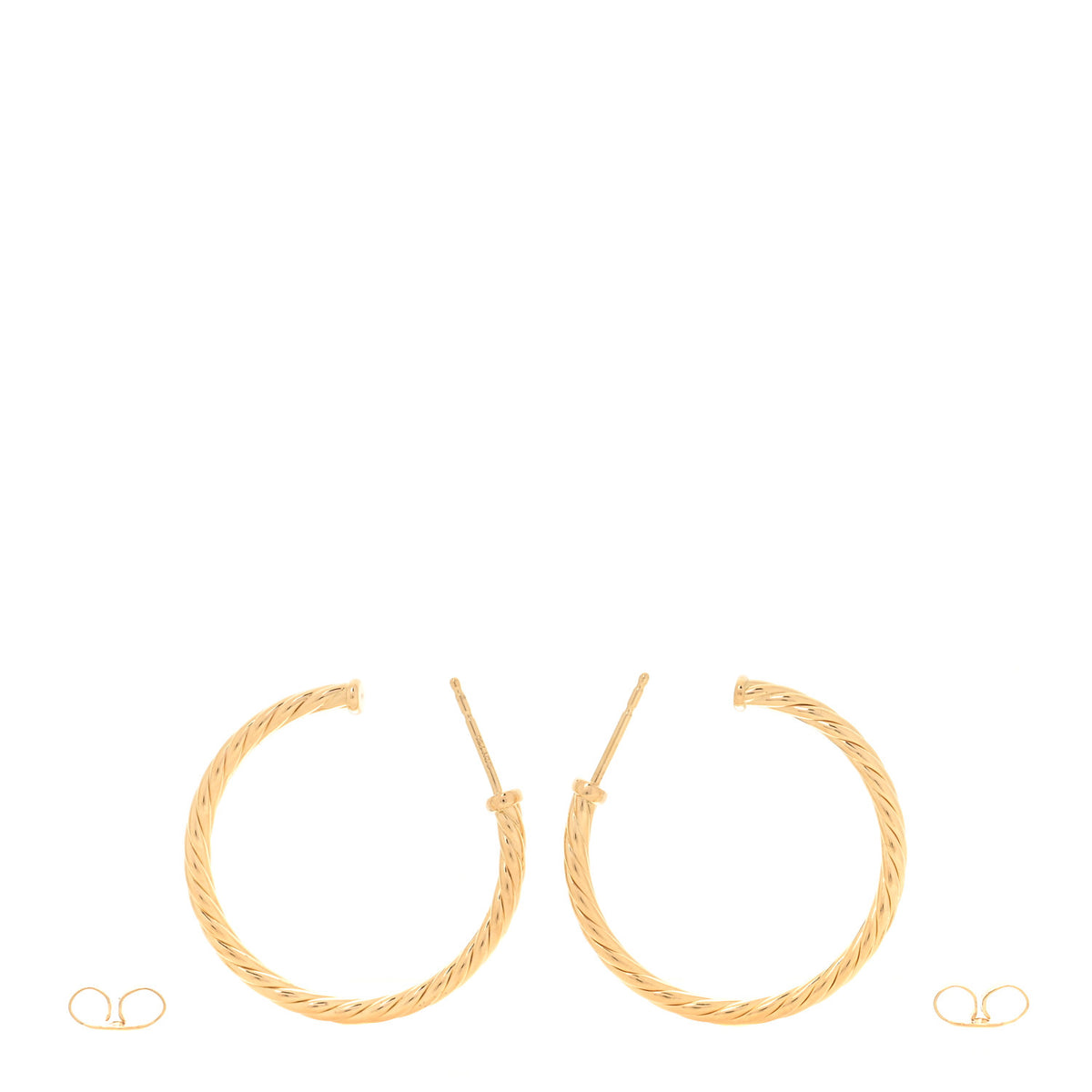 18K Yellow Gold Small Cablespira Hoop Earrings