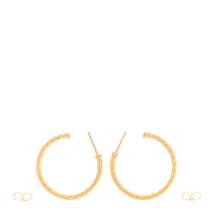 David Yurman 18K Yellow Gold Small Cablespira Hoop Earrings 3 of 5
