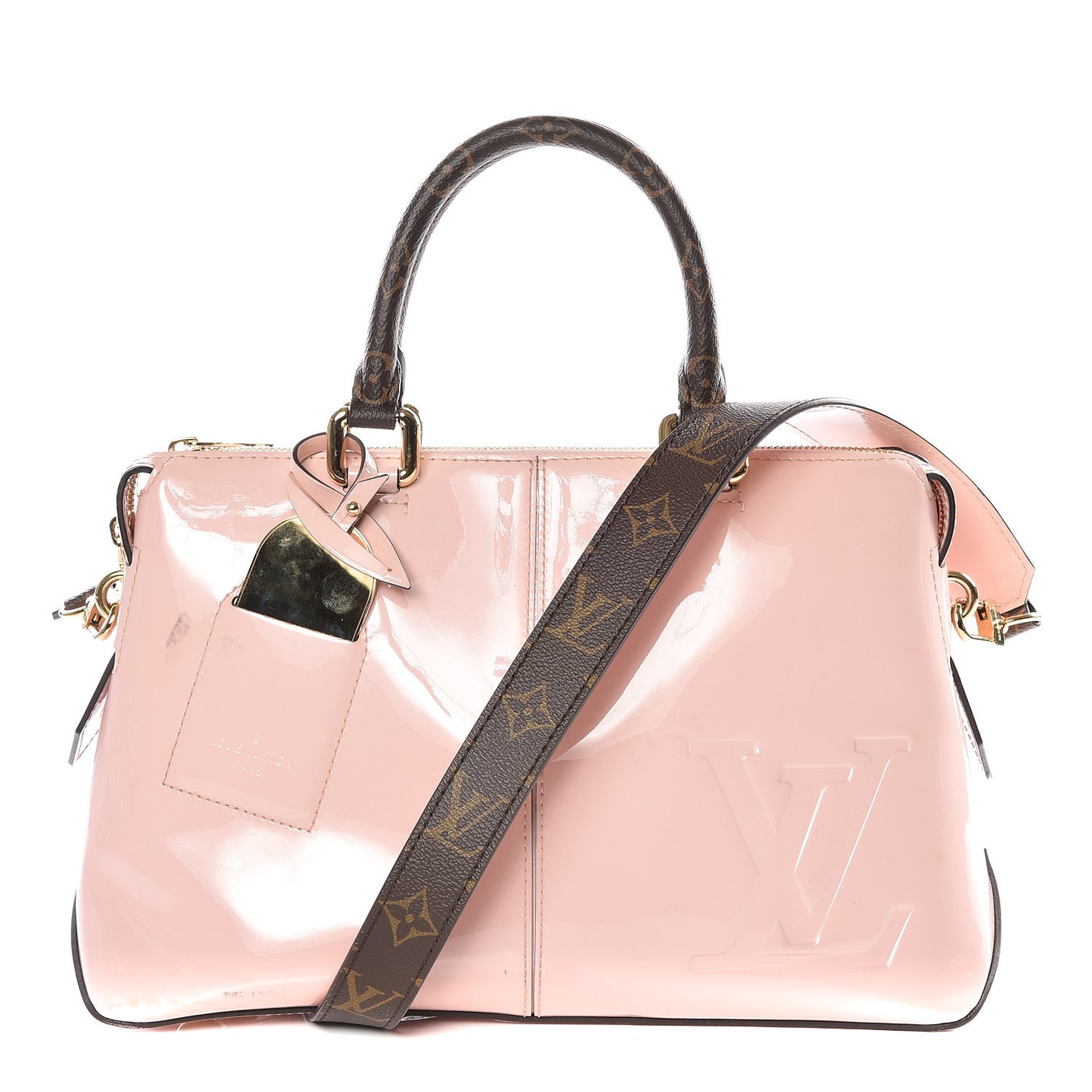 Patent Calfskin Miroir Tote Rose Ballerine