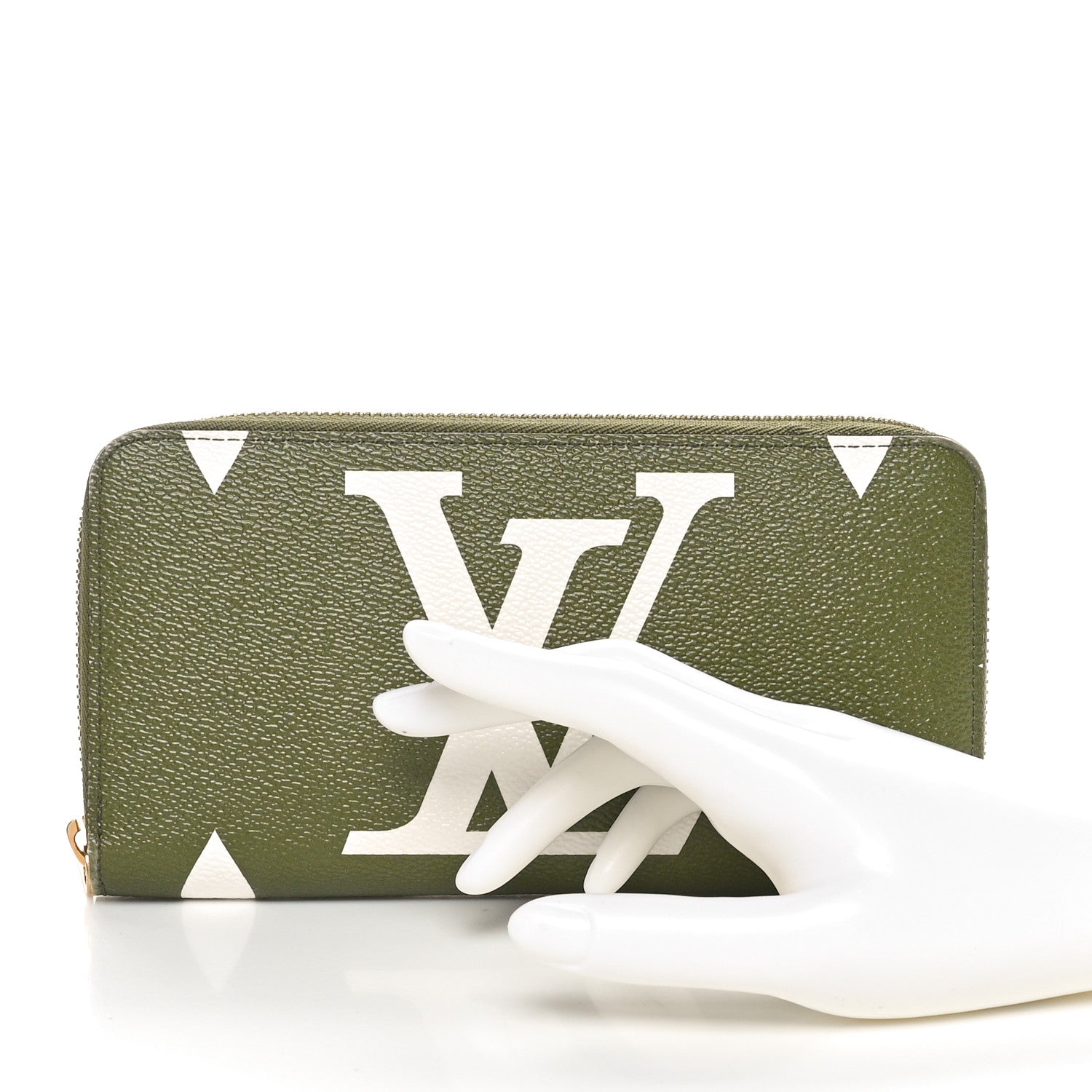 Louis Vuitton Monogram Giant Zippy Wallet Kaki White 2 of 9