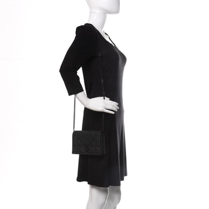 Christian Dior Ultra Matte Calfskin Diorama Wallet on Chain Pouch Black 2 of 11