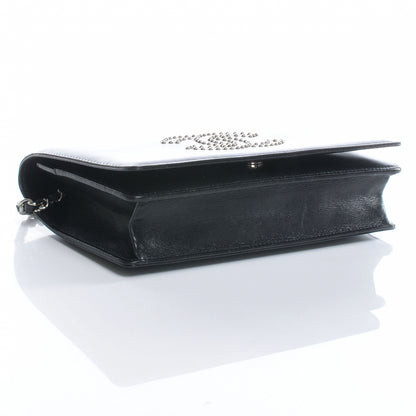 Chanel Lambskin Studded CC Wallet On Chain WOC Black 4 of 10