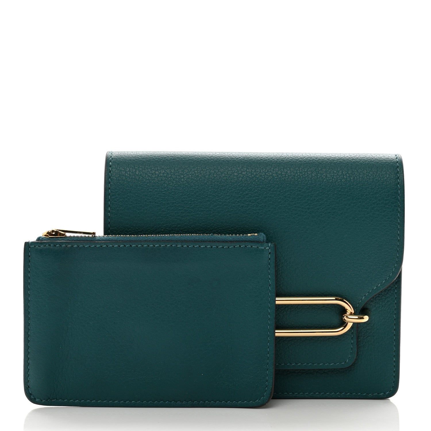 Hermes Evercolor Roulis Slim Wallet Vert Bosphore 3 of 8