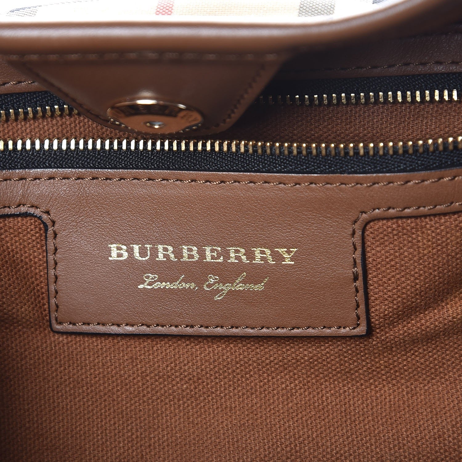 Burberry Horseferry Check Small Canterbury Tote Tan 6 of 20