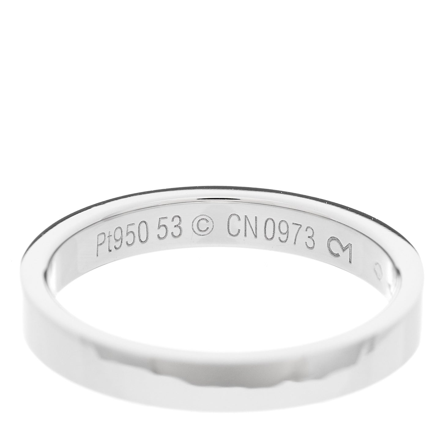 Platinum 3mm C De Cartier Wedding Band Ring 53 6.5