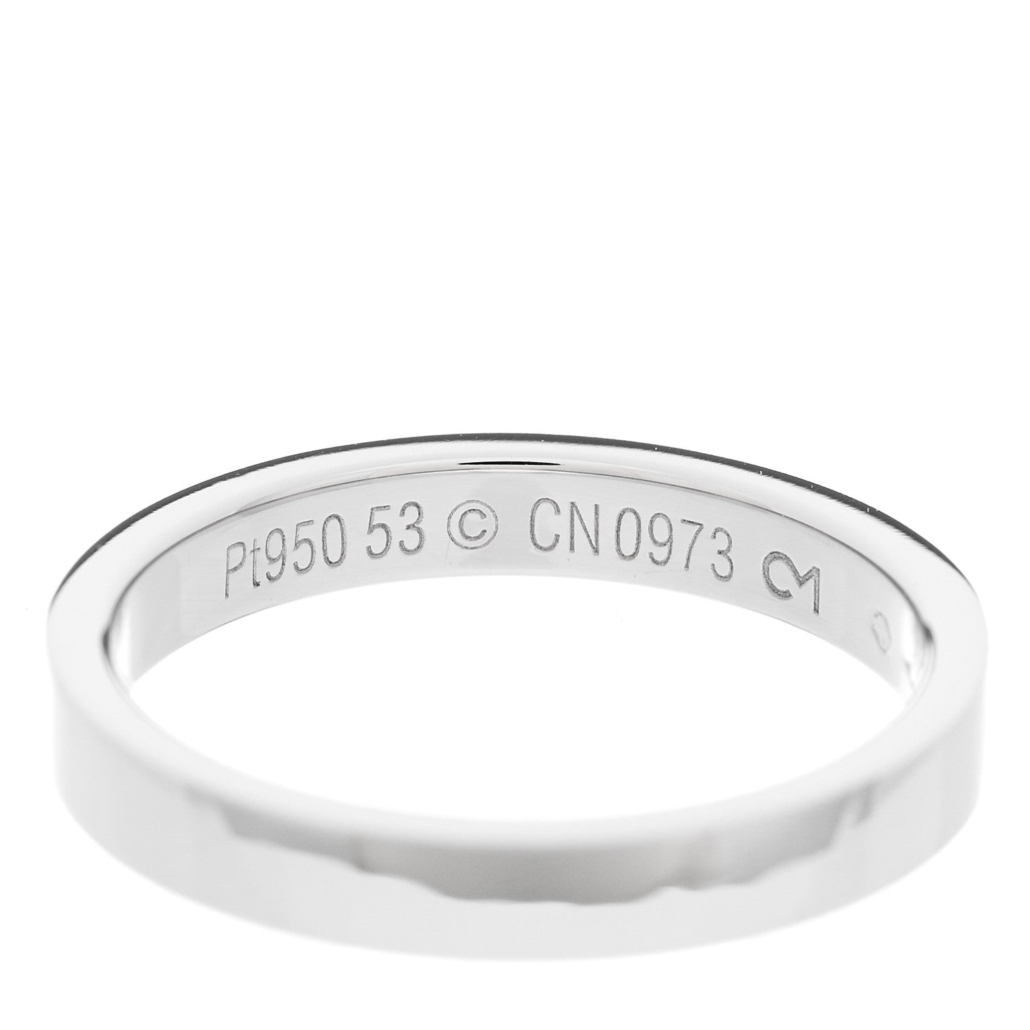 Cartier Platinum 3mm C De Cartier Wedding Band Ring 53 6.5 4 of 5