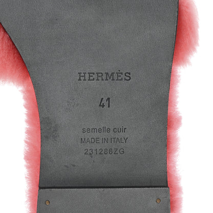 Hermes Woolskin Oran Sandals 41 Rose Du Desert 7 of 8