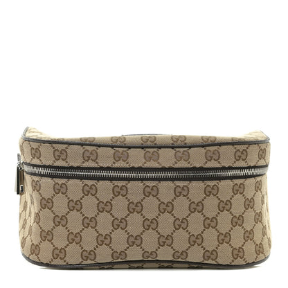 Gucci Monogram Dollar Calfskin Waist Pouch Beige Ebony Testa di Moro Marrone Scuro 1 of 8