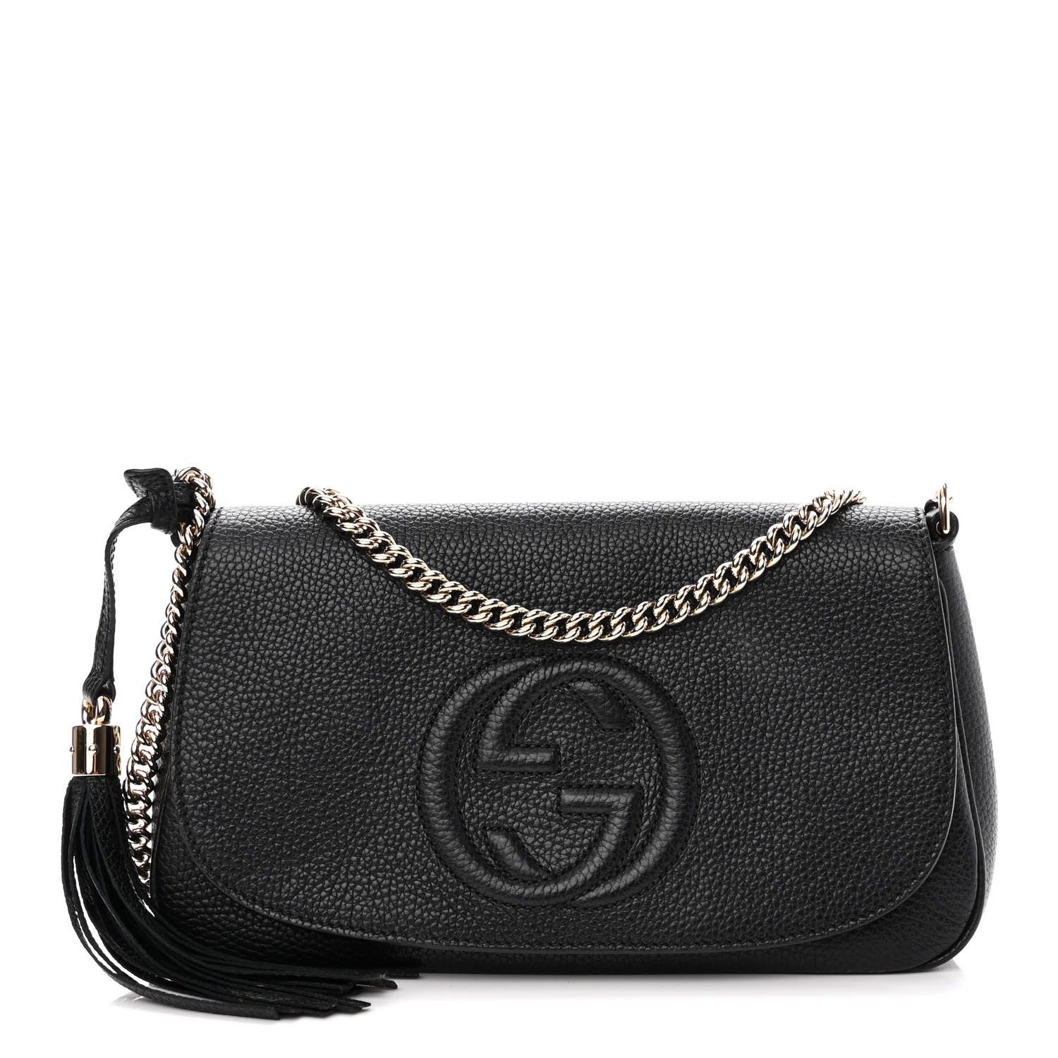 Gucci Pebbled Calfskin Medium Soho Flap Crossbody Black 1 of 12