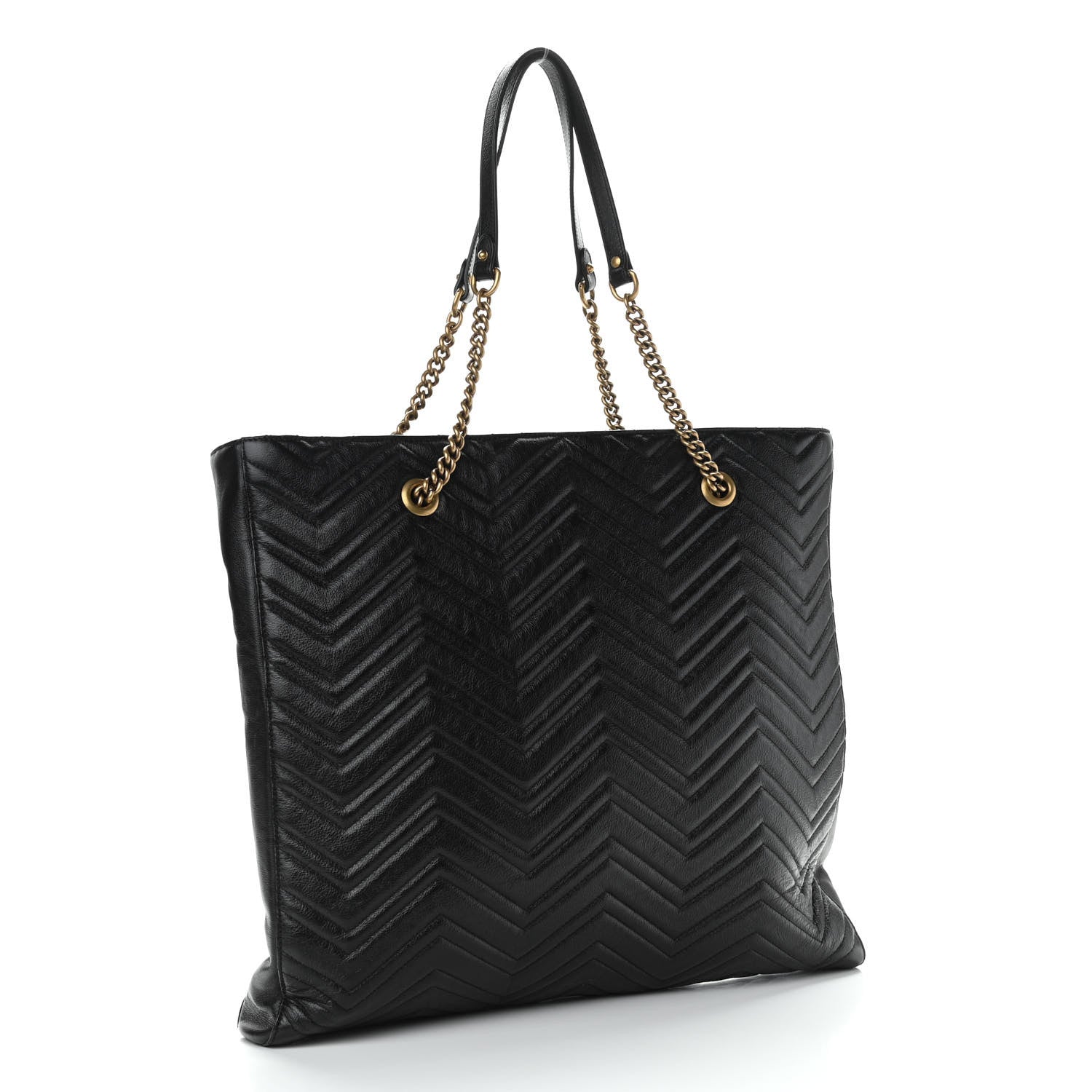 Gucci Azalea Calfskin Matelasse Large GG Marmont Slim Tote Black 3 of 10