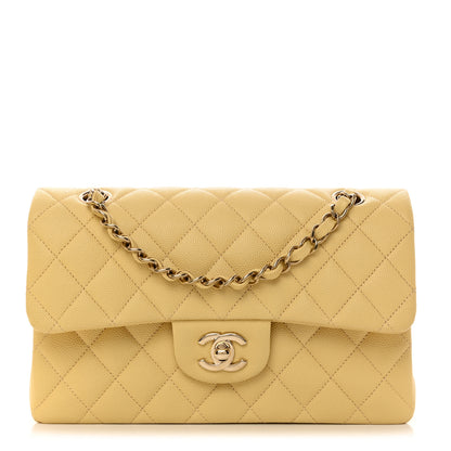 Chanel Caviar Quilted Small Double Flap Yellow 1 of 10