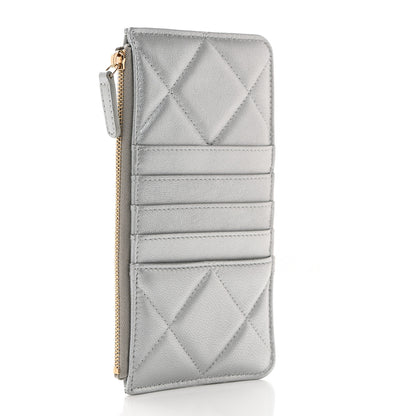 Chanel Lambskin Quilted Chanel 19 Phone and Card Holder Silver 3 of 8