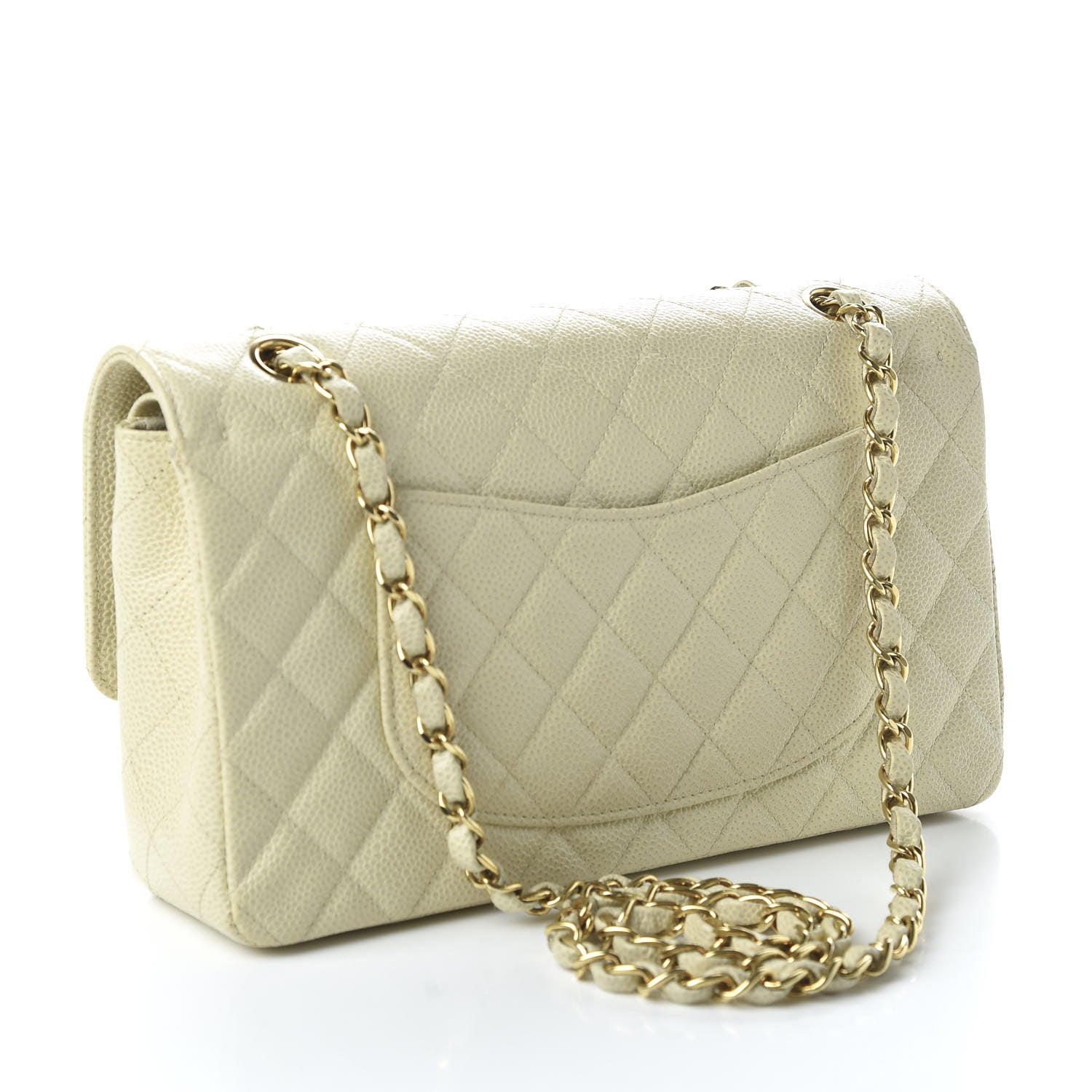 Chanel Caviar Quilted Medium Double Flap Dark White 3 of 11