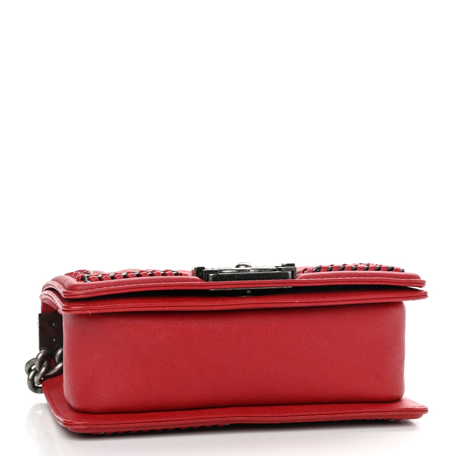 Chanel Calfskin Quilted Small Top Handle Boy Flap Red 4 of 12