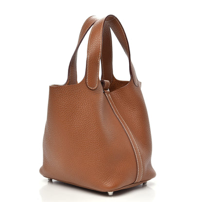 Hermes Taurillon Clemence Picotin Lock 18 PM Gold 3 of 10