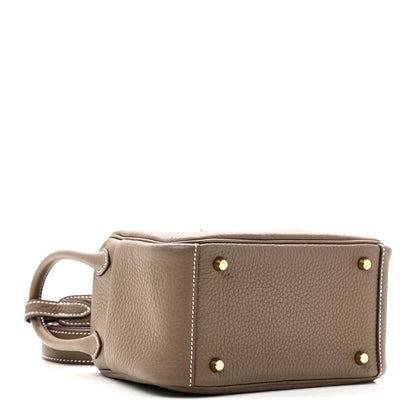Hermes Taurillon Clemence Mini Lindy 20 Etoupe 4 of 11