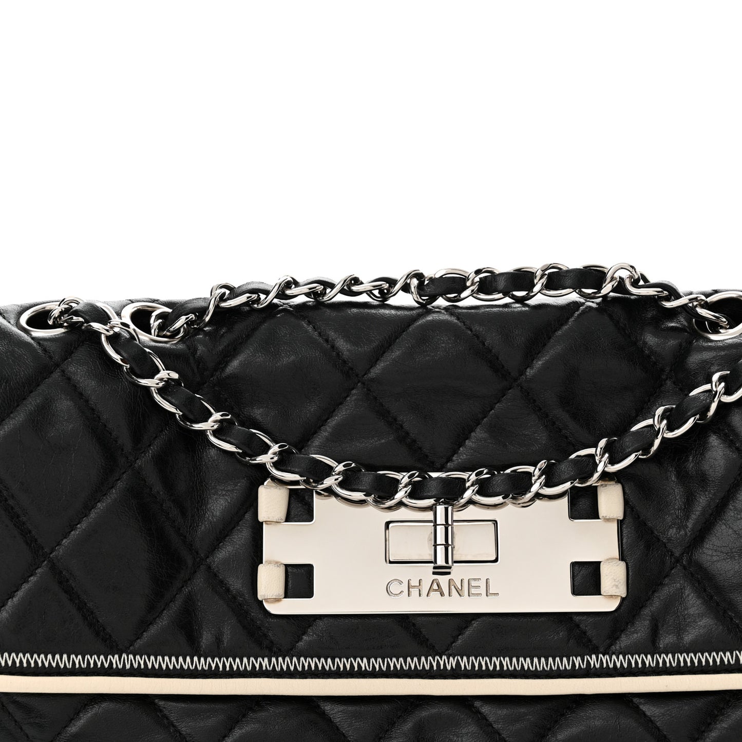 Lambskin East West Mademoiselle Flap Black