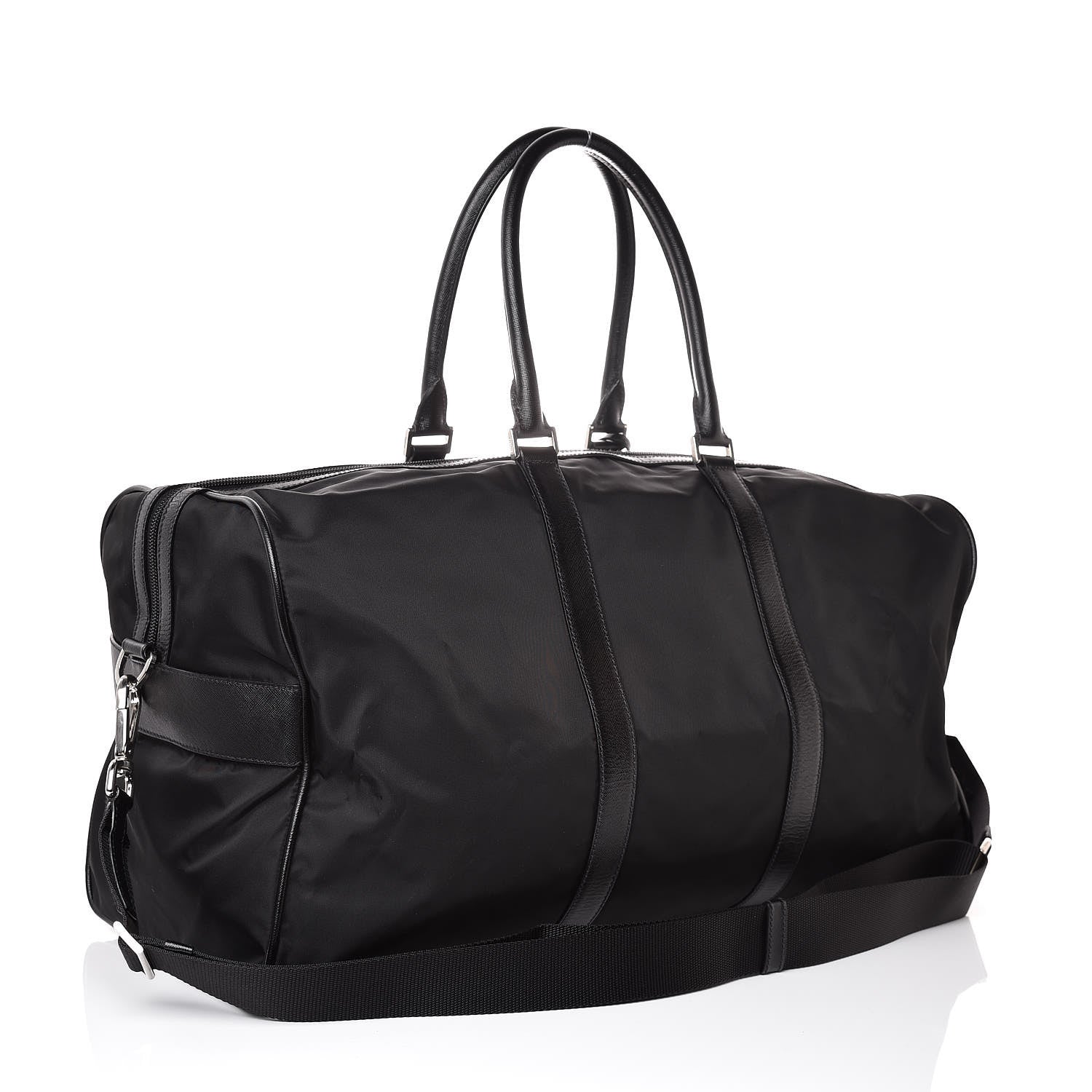Prada Tessuto Nylon Saffiano Viaggio Duffle Black 3 of 6