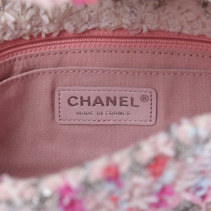 Chanel Tweed Quilted Mini Rectangular Flap Light Pink Silver Blue 8 of 10