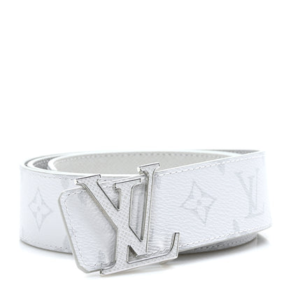 Louis Vuitton Taiga Monogram 40mm LV Initiales Belt 95 38 White 1 of 5