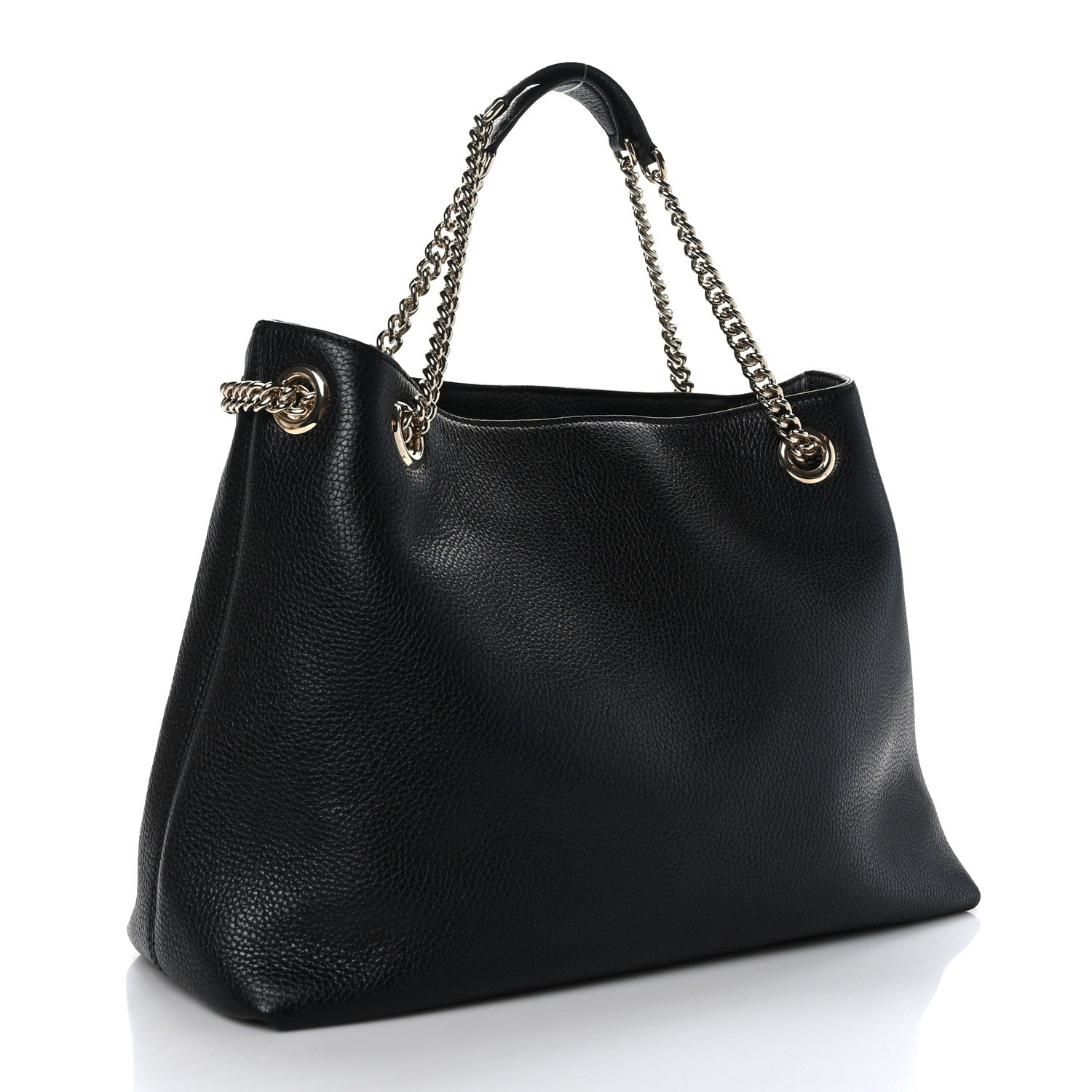 Gucci Pebbled Calfskin Medium Soho Chain Shoulder Bag Black 3 of 10