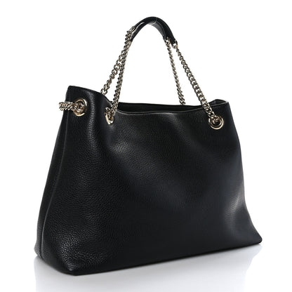 Gucci Pebbled Calfskin Medium Soho Chain Shoulder Bag Black 3 of 10