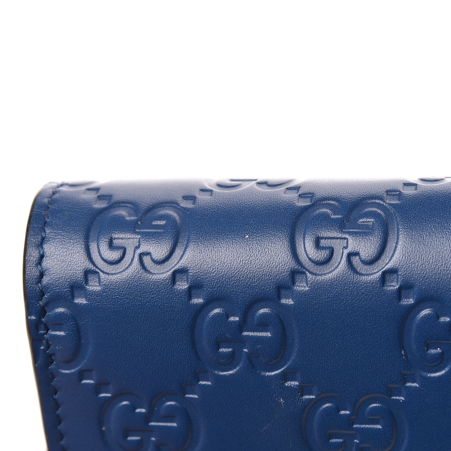 Guccissima Signature Bi-Color Bowy Chain Wallet Blue Dark Cipria