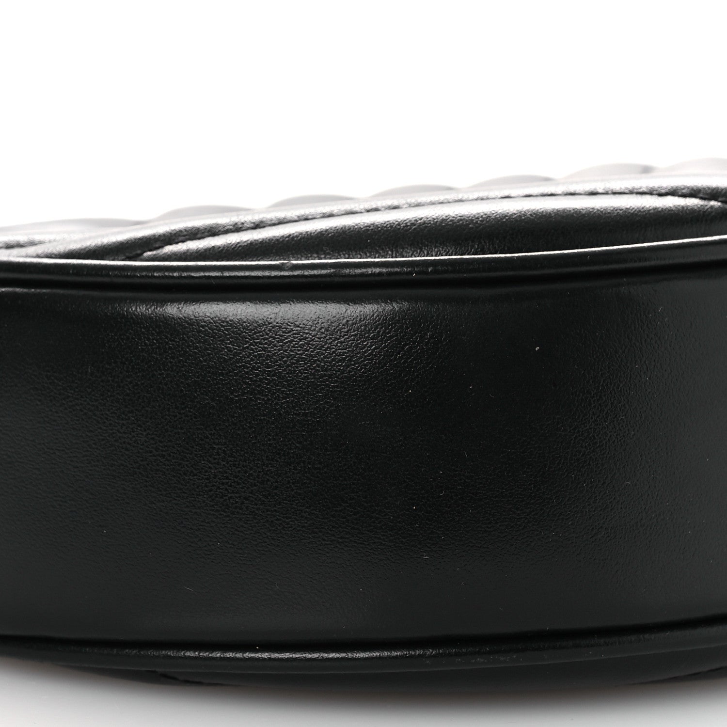 Saint Laurent Calfskin Matelasse Chevron Round Vinyle Camera Bag Black 9 of 13