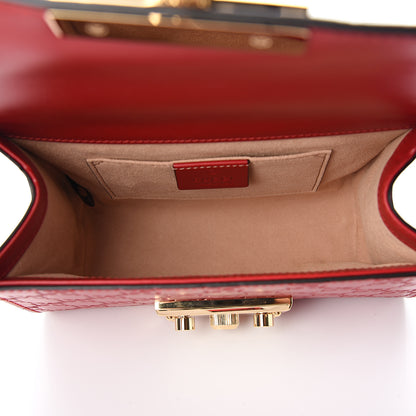 Gucci Guccissima Small Padlock Shoulder Bag Hibiscus Red 4 of 9