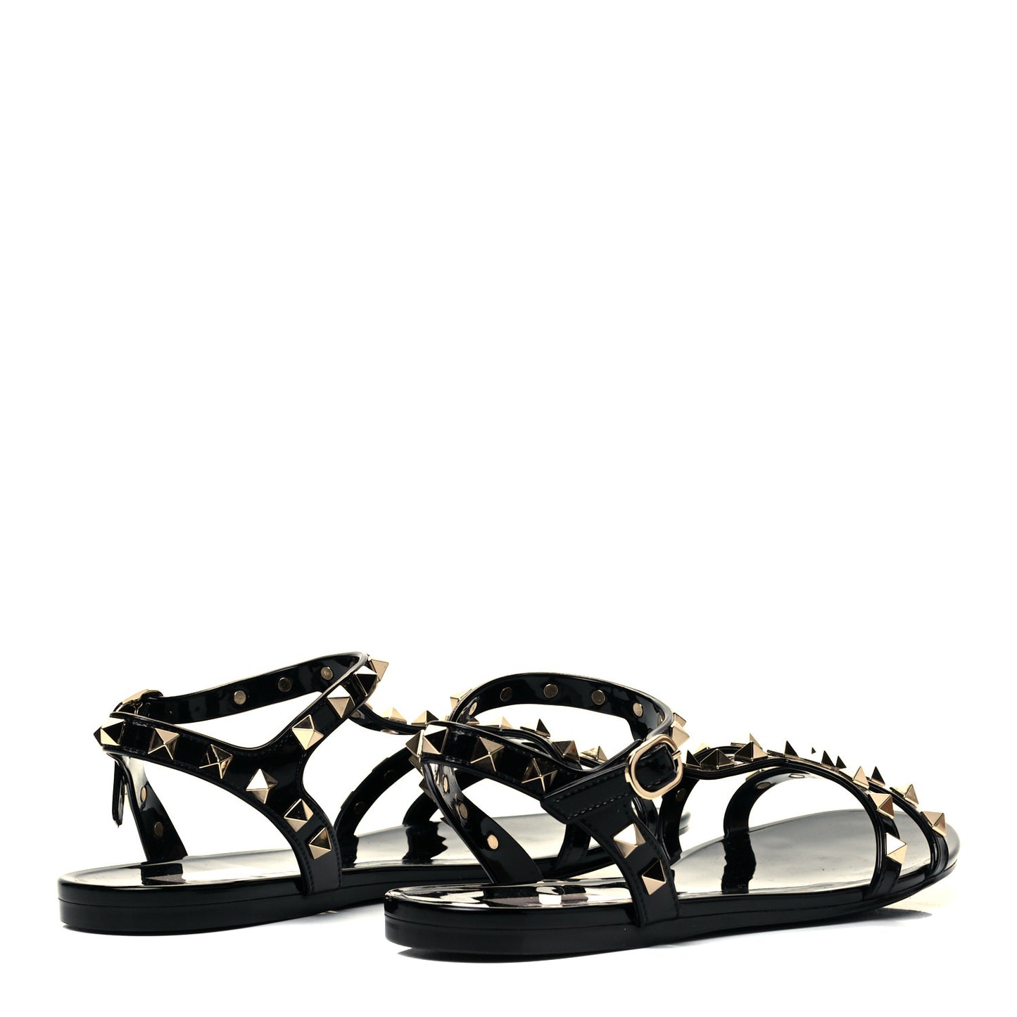 PVC Jelly Rockstud Caged Sandals 38 Black