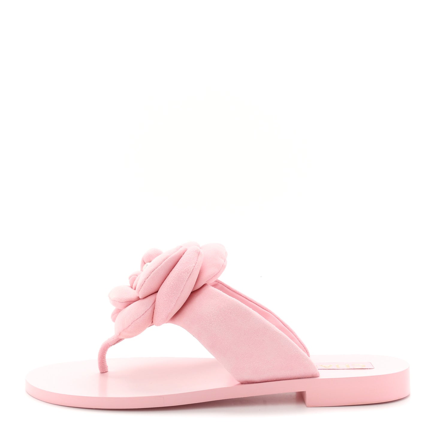 Suede Pearl Camellia Thong Sandals 37 Light Pink