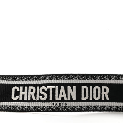 Christian Dior Canvas Embroidered Shoulder Strap Black Ultramatte 3 of 7