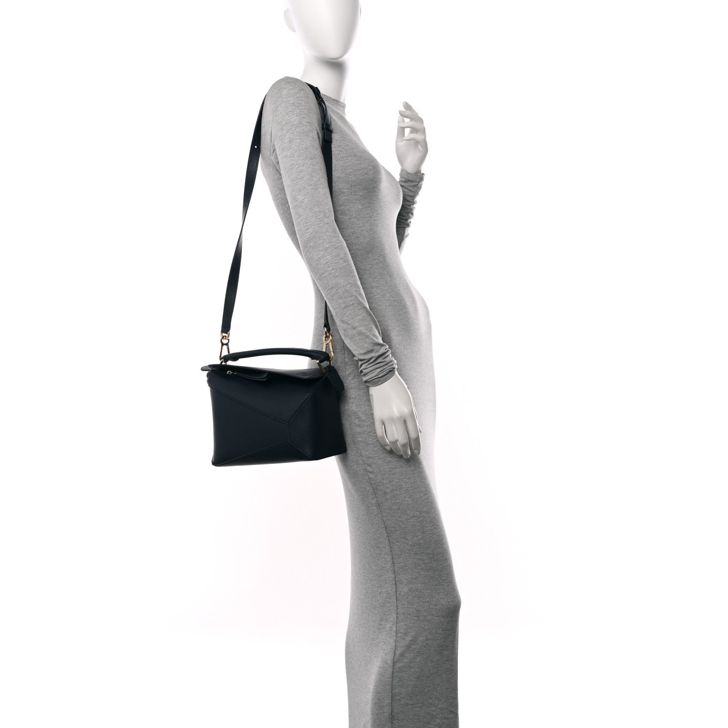 Loewe Soft Grained Calfskin Small Puzzle Edge Bag Navy 2 of 9
