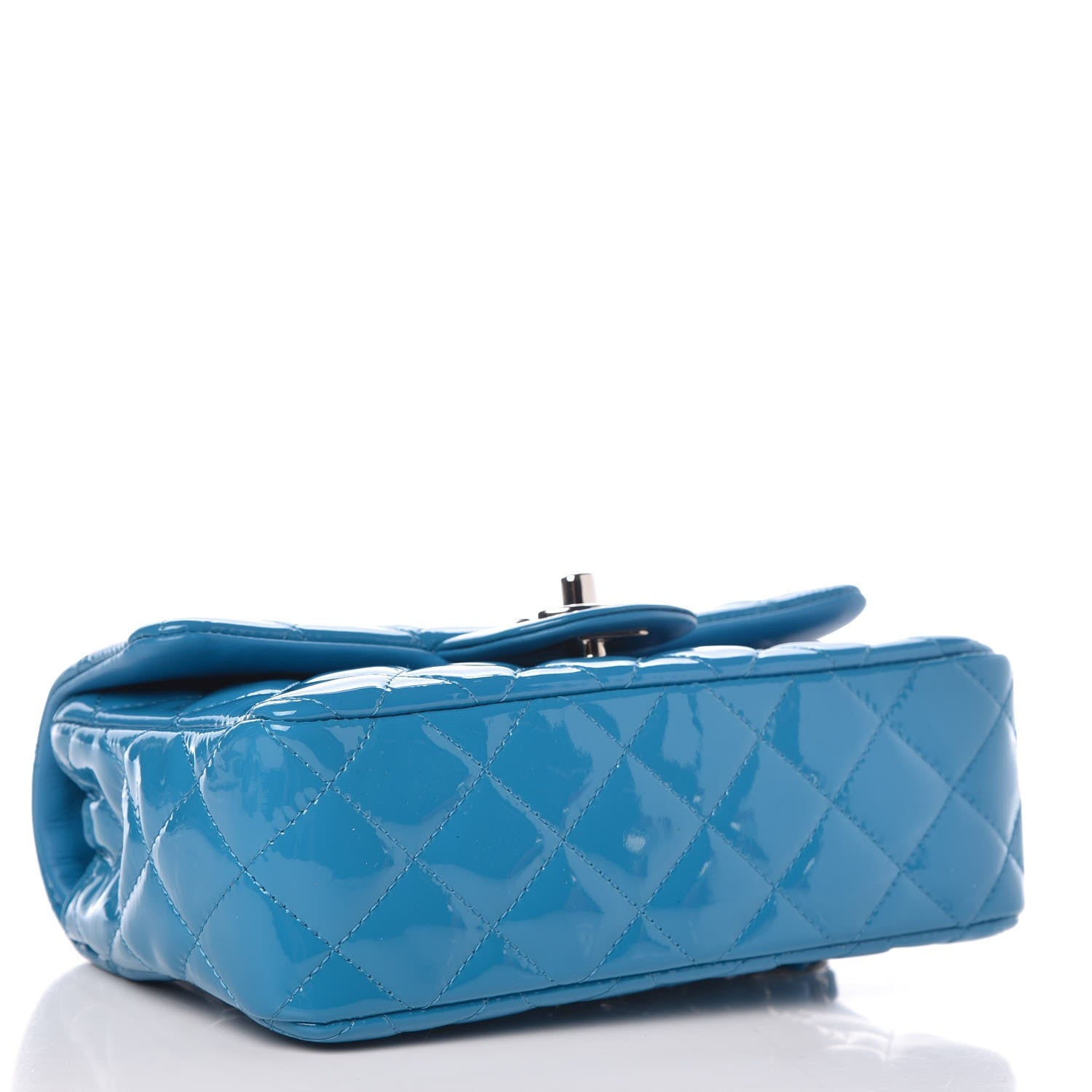 Chanel Patent Quilted Mini Rectangular Flap Turquoise 4 of 8