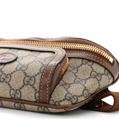 Gucci GG Supreme Monogram Textured Calfskin Retro Interlocking G Belt Bag Beige Ebony Brown Sugar 10 of 11