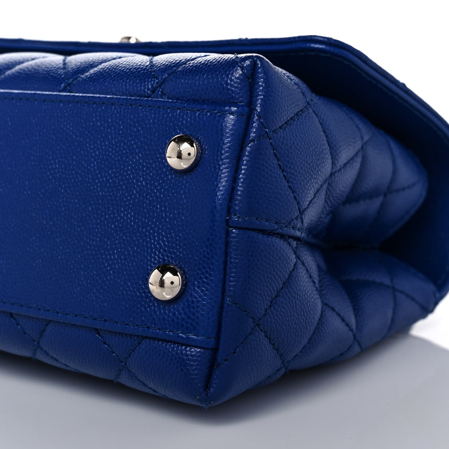 Caviar Quilted Mini Coco Handle Flap Blue