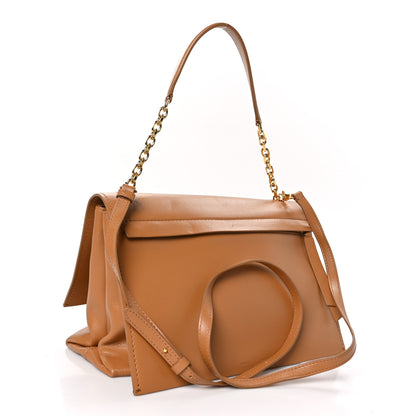 Off-White Calfskin Large Binder Clip Soft Shoulder Bag Brown 3 of 12